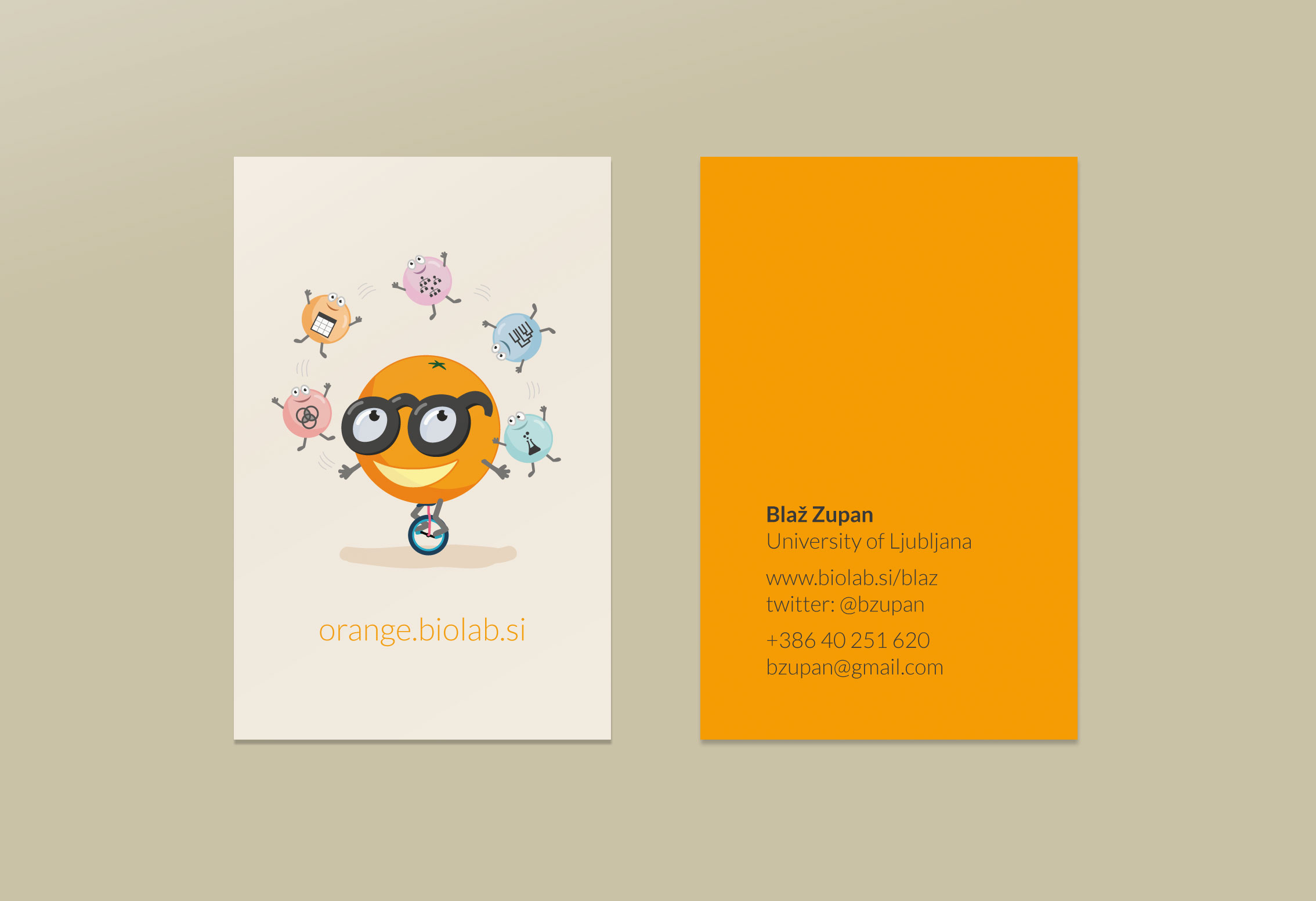 Orange business cards