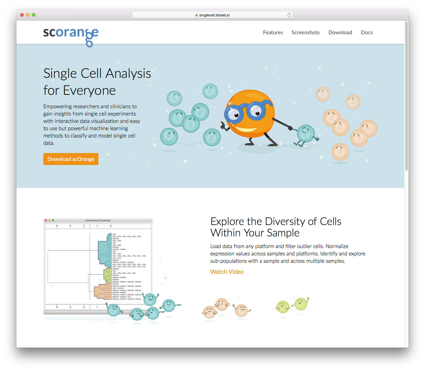 scOrange web page design